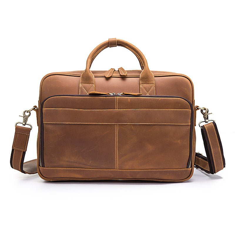 VACCA Casual Daily Genuine Leather Briefcase - Moxtile