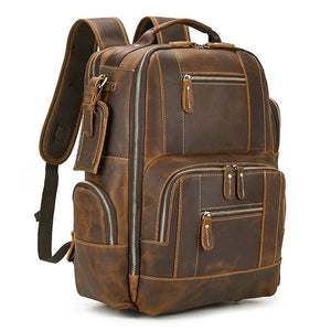 VITALI Large Casual Genuine Leather Backpack - Moxtile