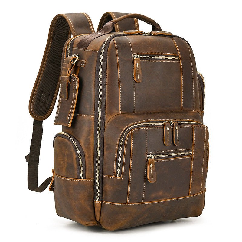 VITALI Large Casual Genuine Leather Backpack - Moxtile