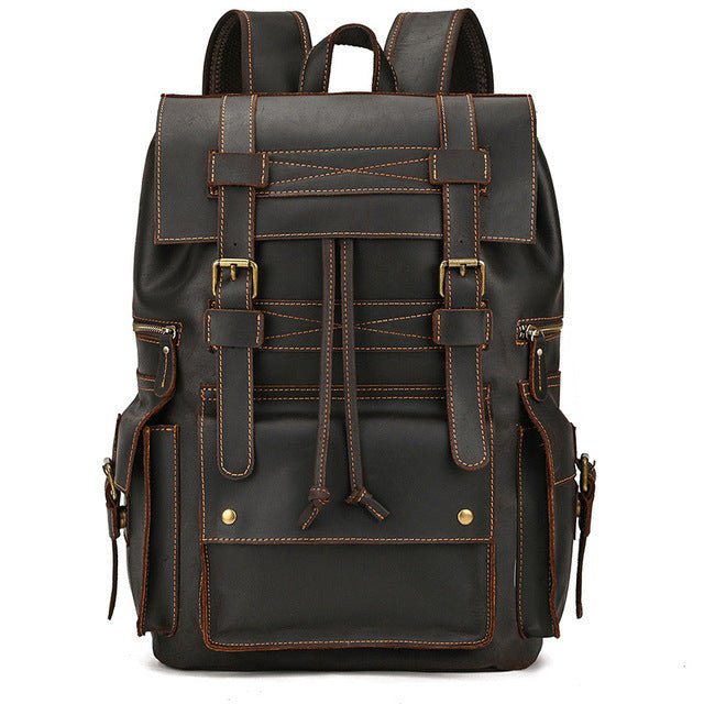 VITALI Large Casual Genuine Leather Backpack - Moxtile