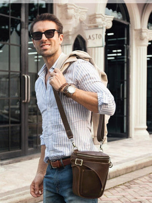 ZITO Minimal Genuine Leather Messenger Bag - Moxtile